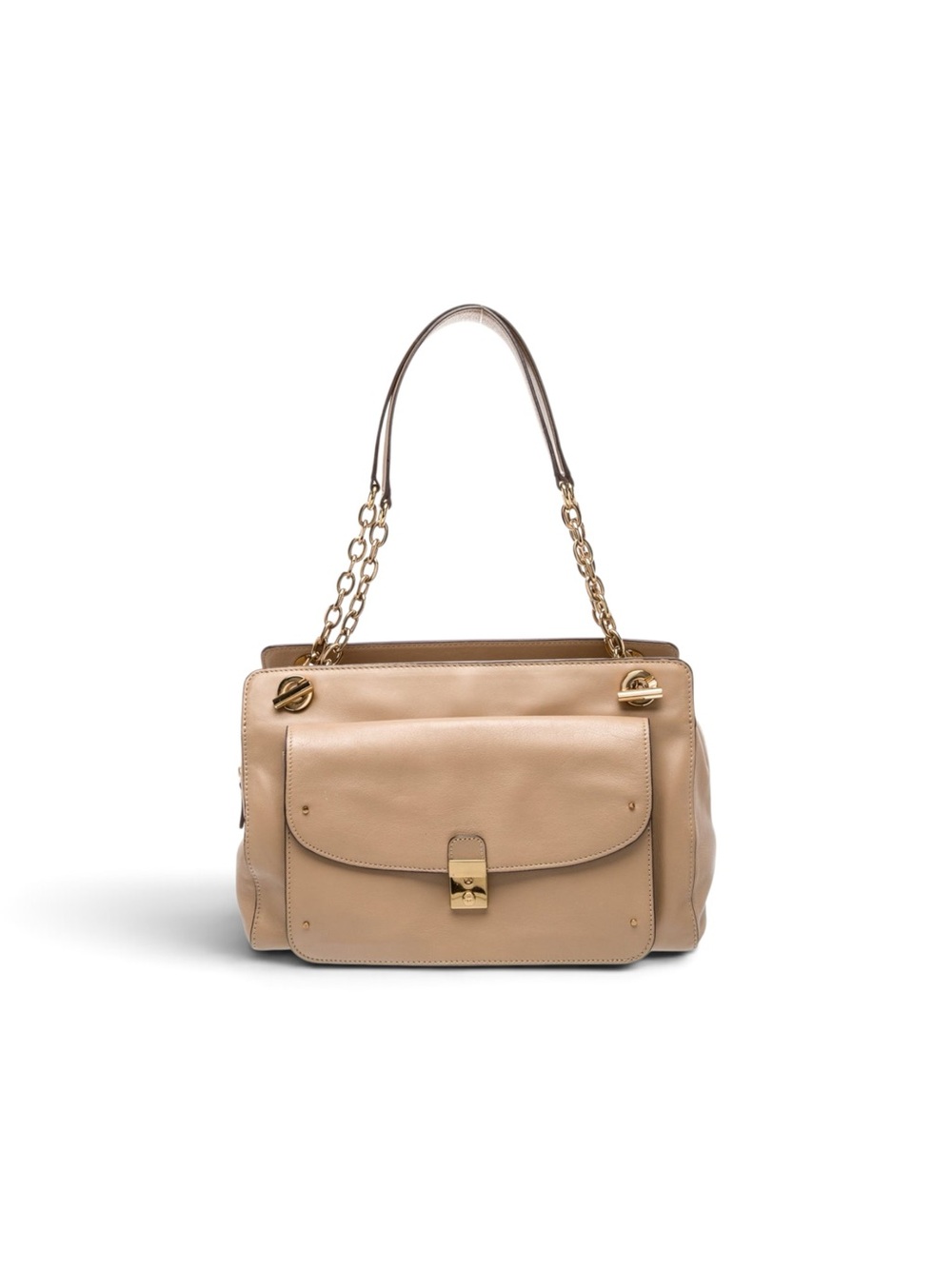TORY BURCH Priscilla Beige Leather Shoulder Bag